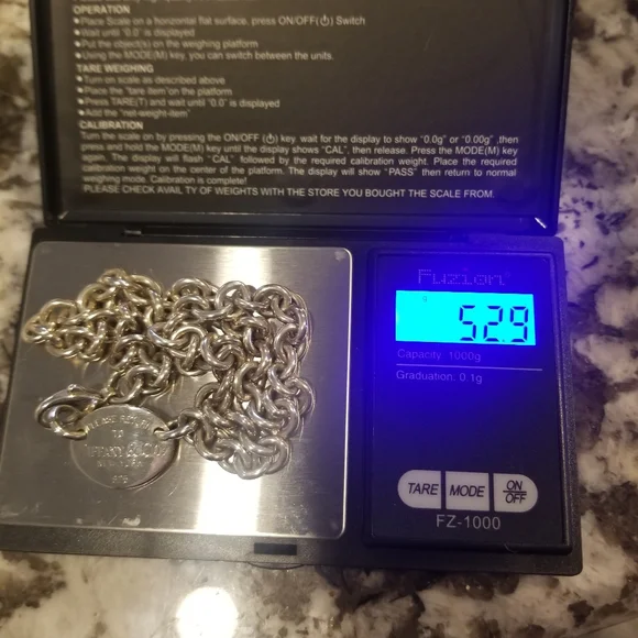 Tiffany & Co. Silver Necklace with White Ribbon - Picture 4 of 6